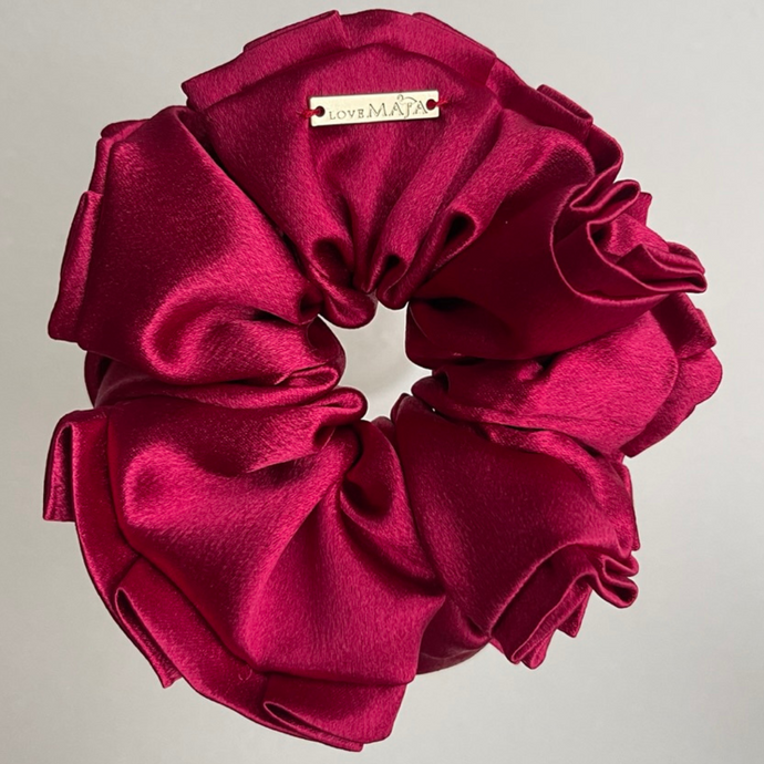 Oversized Red Silky Scrunchie