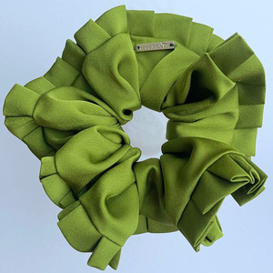 Oversized Green Silky Scrunchie