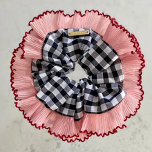 Load image into Gallery viewer, Oversized Black Gingham Scrunchie