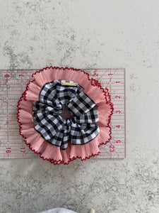 Oversized Black Gingham Scrunchie